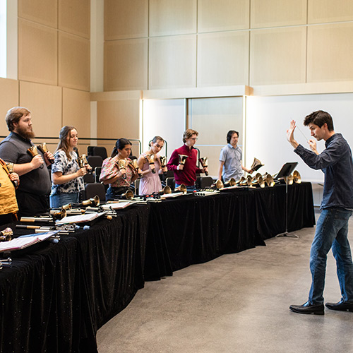 Concordia Handbells prepare the new work Inscriptions for Carnegie Hall